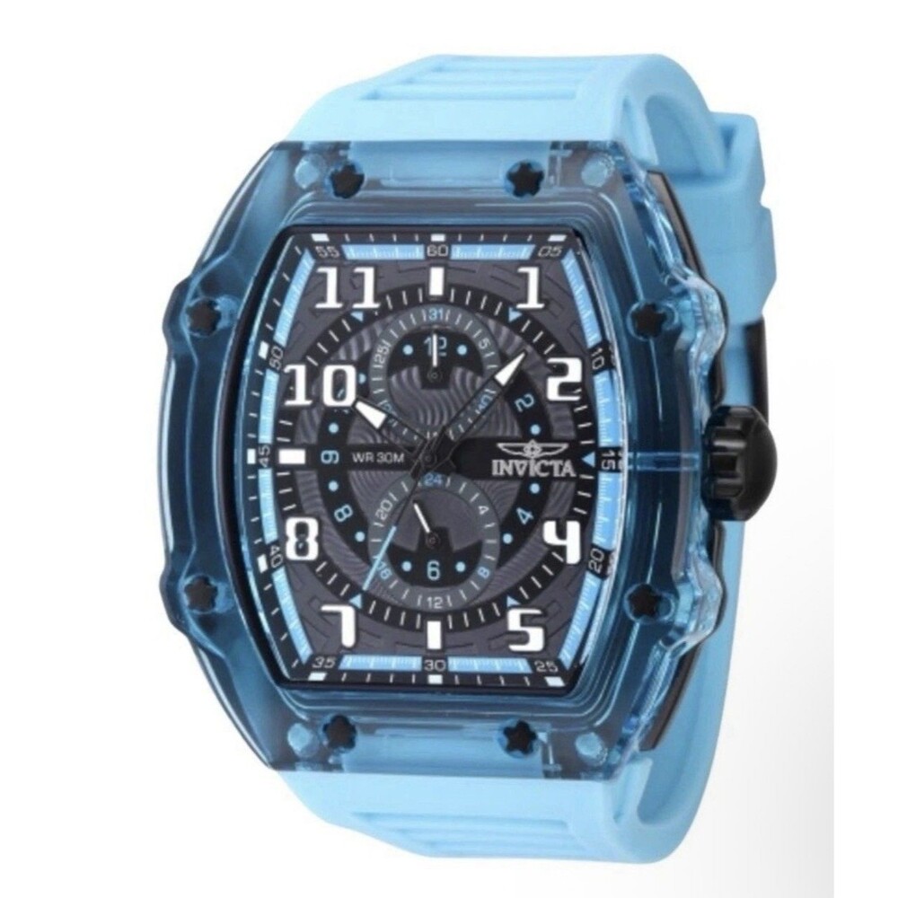 Invicta Racing Model 48716 Men’s 48.5MM Blue Quartz Watch – Silicone Band BNIB